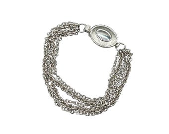 AVON Multi Chain Bracelet Silver Tone Simple Design