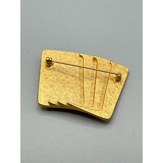 Unsigned Anne Klein Aces of Cards Pin Brooch Matt… - image 4