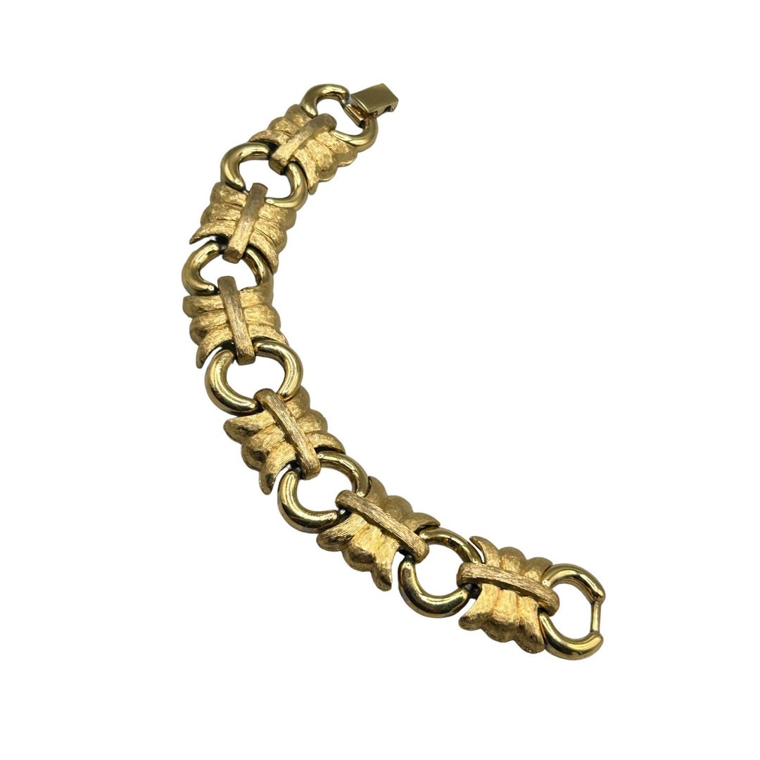 Vintage Givenchy Brushed Gold Tone Chain Link Bracelet