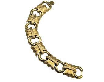 Vintage Givenchy Brushed Gold Tone Chain Link Bracelet Runway Couture