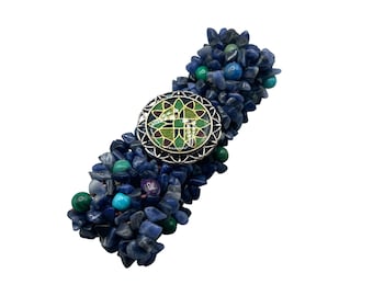 Carolyn Pollack Relios Blue Sodalite Turquoise Elastic Bracelet 925 Silver