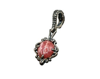 Double Sided Rhodochrosite Blue Lace Agate Enhancer Pendant CAROLYN POLLACK Sterling Silver