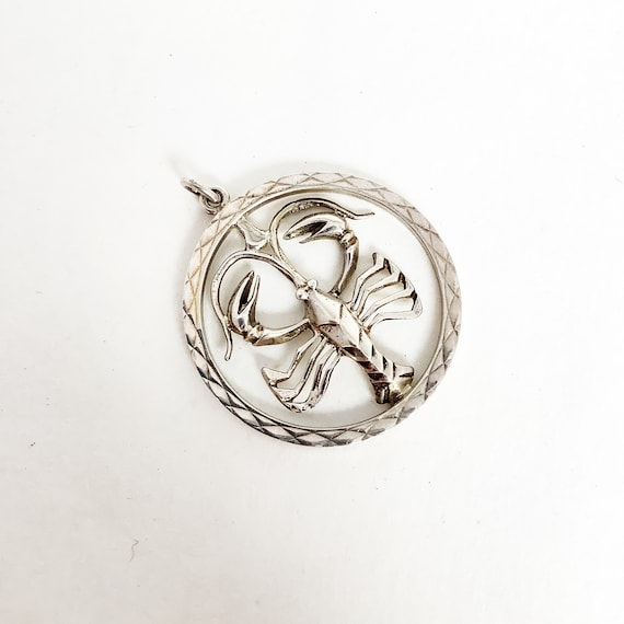 Zodiac Aquarius Lobster sterling silver charm double … Gem