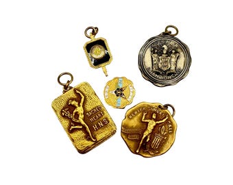 Vintage Collection Of Medals Charms And Pin