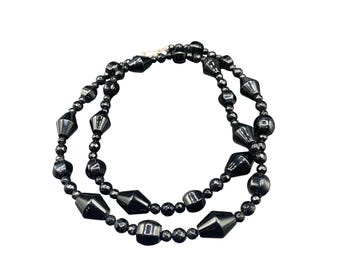 Black Onyx Necklace Jay King DTR Long Beaded Polished Stone Necklace