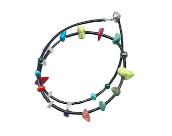 SOUTHWESTERN Beaded Necklace Heishi Beads And Colorful Semi Precious Stones