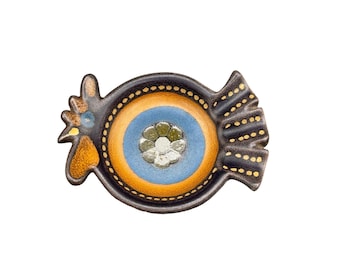 Ceramic Chicken Trinket Dish Decor KMK Manuell Keramik Manufaktur Kupfermühle