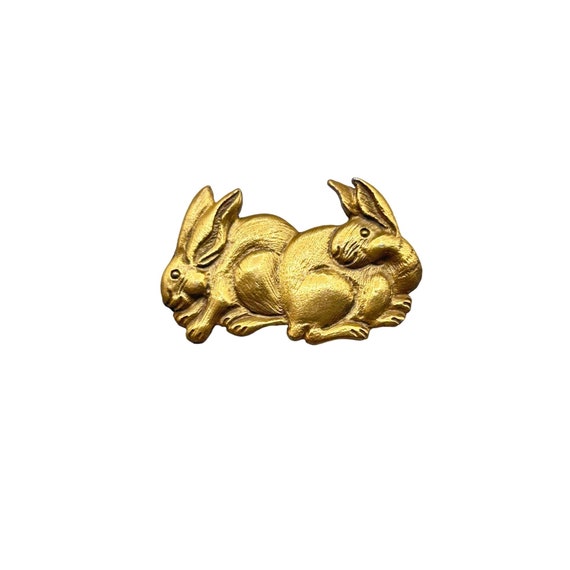 Vintage Rabbits Pin Signed Pem By Peabody Essex M… - image 1