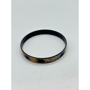 Bracelet Vintage Michaela Frey émail Floral Rose Et Blanc - Autriche - Occasion