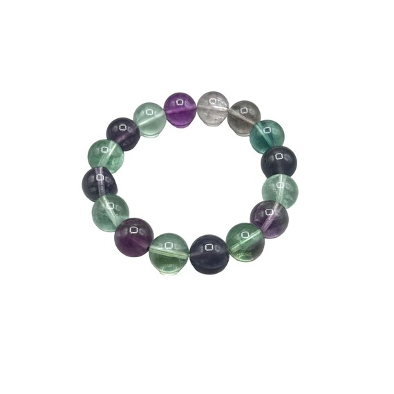 Beaded Amethyst and Quartz Stretchable Elastic Br… - image 1