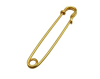 Oversized Gold  Tone Safety Pin Brooch Jewelry Accessory 4" Long