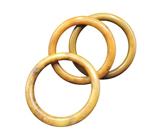 Bakelite Bangles Ombre Swirls Set of 3 Yellow Color Round Edges Retro Bracelets