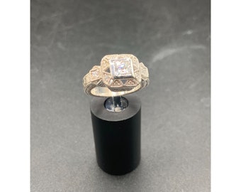 Art Deco Inspired Ring By SETA Sterling Silver Elegant Ring