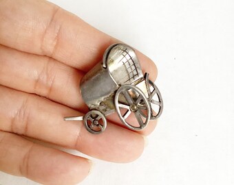 Covered Cart  pin brooch handmade covered wagon far west sterling silver pin