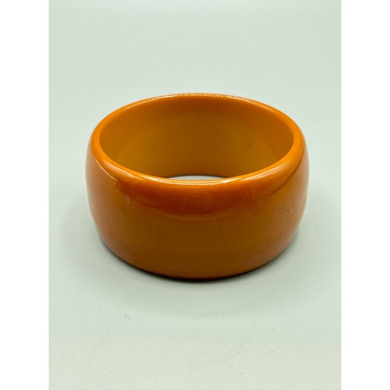 Wide Vintage Bakelite Bracelet Butterscotch Early… - image 2