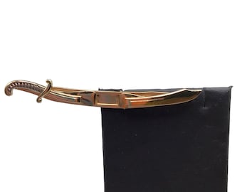 Vintage SWANK Sword Tie Bar Tie Clip Gold Tone Metal Quality Vintage Accessories