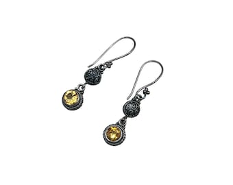 SUARTI BA 925 Sterling Silver Earrings Citrine Drops Long Dangles