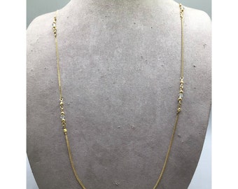 Dainty MONET Chain Necklace with Spaced Small Crystal Beads Stations Older Clasp
