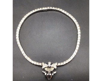 Dorsons Jubilee Sterling Necklace Rhinestones Silver Elegant Crystals Choker