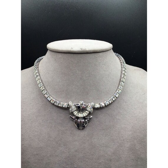 Dorsons Jubilee Sterling Necklace Rhinestones Sil… - image 3