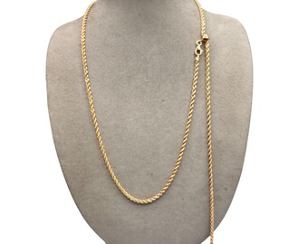 MILOR ITALY 925 Sterling Silver With Rose Gold Vermeil Adjustable Chain Necklace Twisted Rope With Sliding Bail