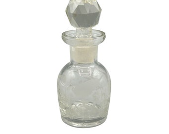 Vintage Shabby Perfume Bottle Scent Bottle Collectible Glass Decanter w Stopper