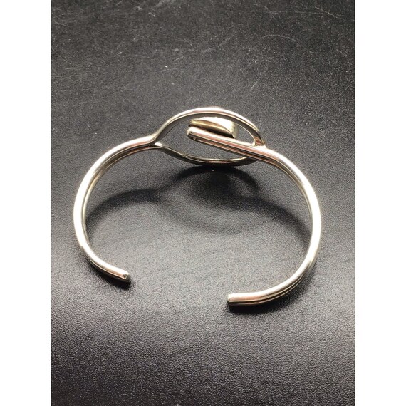 Modernist Taxco Cuff Bracelet Sterling Silver Hoo… - image 4