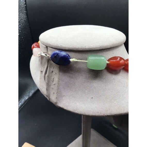 Genuine Semi Precious Stones Necklace Colorful Be… - image 5
