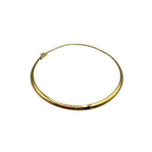 Vintage Gold Tone Snake Chain Necklace Semi Rigid Plain Collar Necklace
