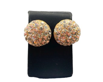 Bill Blass Rhinestones Statement Earrings Rhinestones Pave Clear Crystals