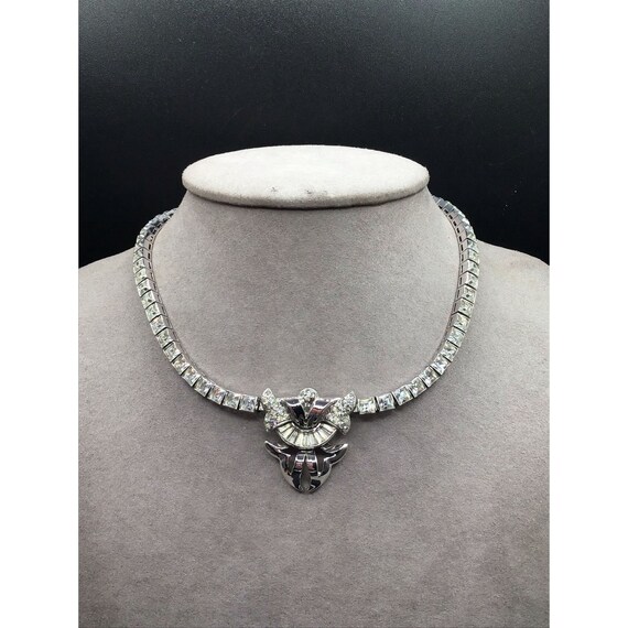 Dorsons Jubilee Sterling Necklace Rhinestones Sil… - image 2