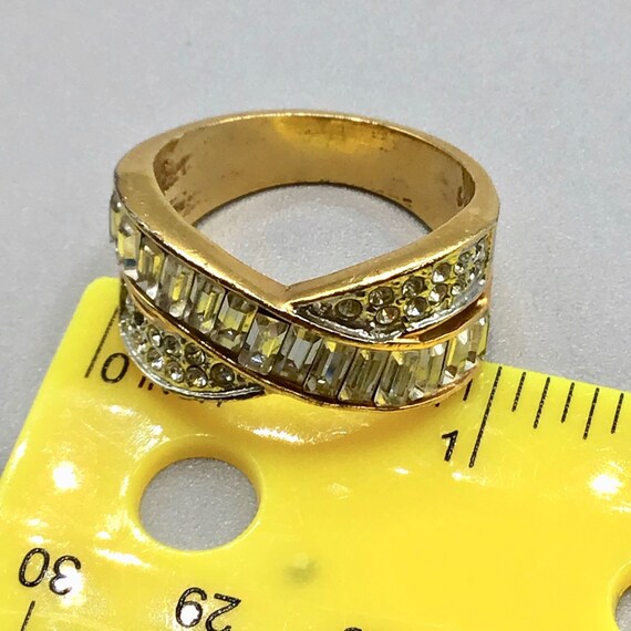 Double Band Ring with Intersecting Design Gold Pl… - image 9