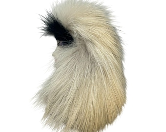 Vintage 80s Rabbit Fur Pin Brooch Woman's Head Large Pin