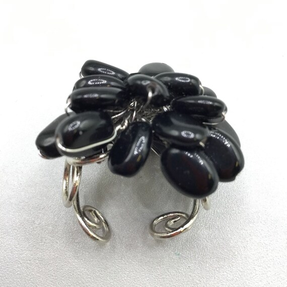 Handcrafted Adjustable Black Onyx Cluster Ring Ha… - image 2