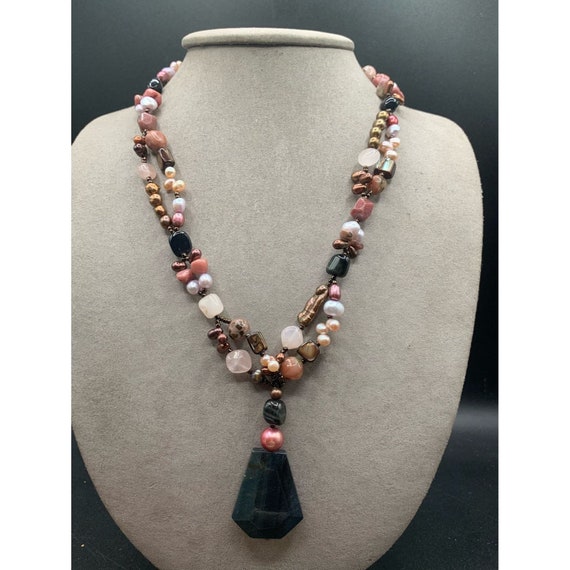 Collier Long Chico's – Perles Pierres, Verre Et Porcelaine, Coloré