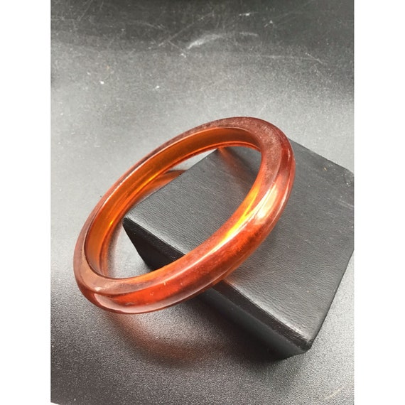 Apple Juice Bakelite Bangle Rigid Bracelet Plasti… - image 2