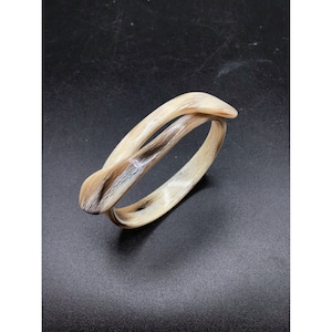 Lea Stein Snake Bracelet in Cream Color Iconic Bypass French Celluloid Bangle