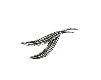 Sterling Danecraft Leaf Design Brooch Pin Dimensional Stylish Jewelry