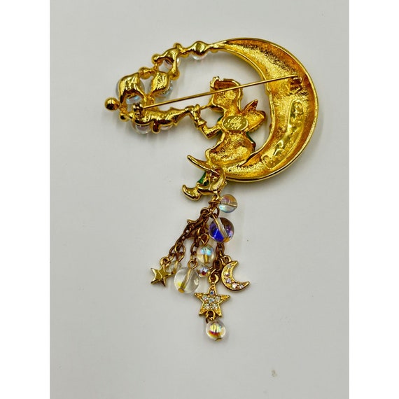 Kirks Folly Pipe Dream Fairy Brooch Moonface Gold… - image 4