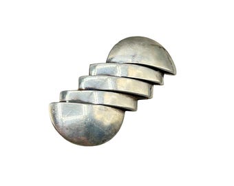 Vintage Taxco Mexico Sterling Silver 925 Brooch Modernist Geometric Design
