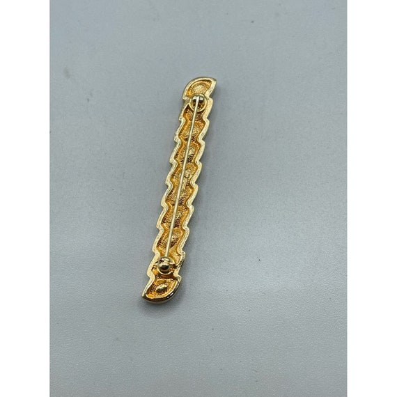 Vintage Swarovski SAL Signed Bar Pin All Clear Crystals  Vintage Swarovski SAL Signed Clear Crystal Goldtone Bar Pin Brooch display picture 1