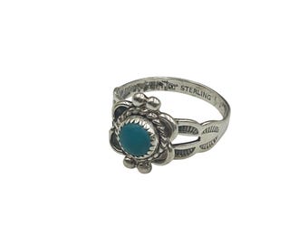 Sterling & Turquoise Ring Size 3.5 Bell Trading Post Southwestern Native Jewelry