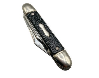 Vintage The Ideal USA 2 Blade Black Pocket Knife Collectible Man Accessories