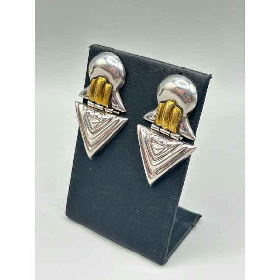 Vintage Taxco Mexico 925 Sterling Silver Earrings… - image 4