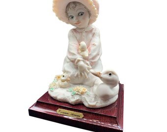 Giuseppe Armani Girl With Ducks 1986 Magic Memories Series Porcelain Capodimonte Figurine