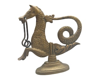 Vintage Solid Brass Venetian Seahorse Gondola Figure