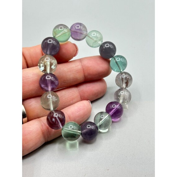 Beaded Amethyst and Quartz Stretchable Elastic Br… - image 4