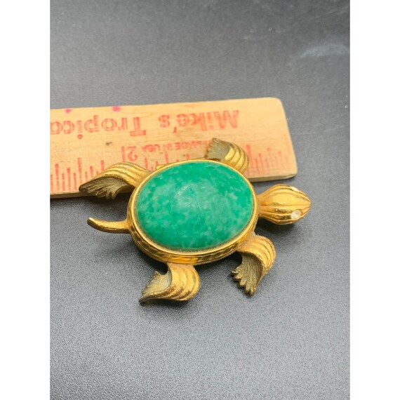 Avon Solid Perfume Compact: Green Turtle Design - image 3