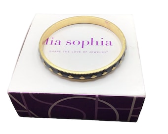 Lia Sophia Bracelet New in Box Cityscape Charcoal Enamel Bracelet Small Signed