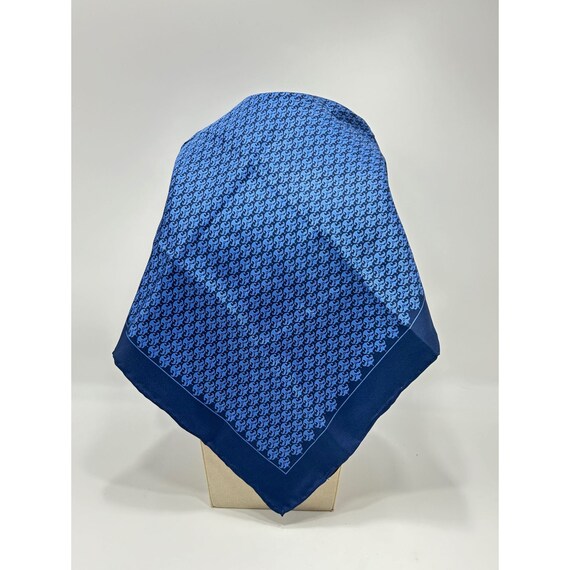 Silk Square Scarf Handkerchief Small Foulard Blue… - image 3